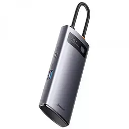 Перехідник HUB Baseus Metal Gleam Series 4-in-1 4xUSB3.0 (WKWG070013) Gray - мініатюра 3