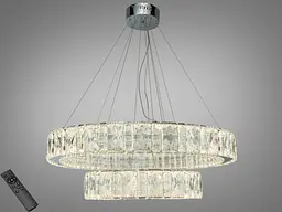 Підвісна LED люстра Diasha 585/800+500HR хром 135 Вт пульт 23 м2