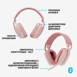 Навушники Logitech Zone Vibe 100 Wireless Rose (981-001224) - мініатюра 6