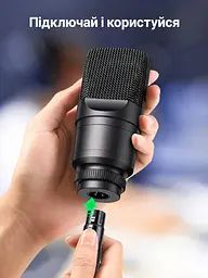 XLR-кабель для микрофона UGREEN AV130 2 м 3-контактные разъёмы мама для выхода источника и папа для входа микшера или PA-системы с экранированием от помех с медной жилой чёрный (20710) - миниатюра 5