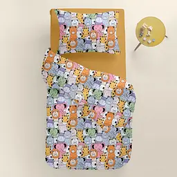 Дитяча постільна білизна в ліжечко SAFARI ANIMALS CS8, помаранчевий (AnimalsCinemaRoseOrange_16Mustard_140) - мініатюра 2