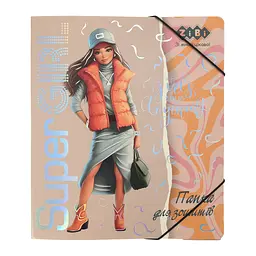 Папка для зошитів ZiBi SUPER GIRL, картонна, на гумці В5 (200 х 230 мм) (ZB.14990-10)