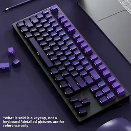 Набір кейкапів PBT Purple Gradient (130+) / Side-engraved / фіолетовий OEM-комплект для ANSI / ISO клавіатур - мініатюра 5