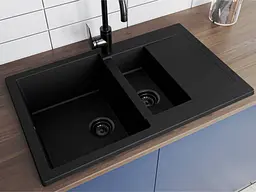 Кухонна мийка Miraggio LAPAS black (0002247) Граніт, Врізна, Чорний - мініатюра 6