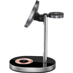 Бездротовий зарядний пристрій WiWU Wi-W003 3 в 1 Wireless Charger with MagSafe Black [97684] - мініатюра 6