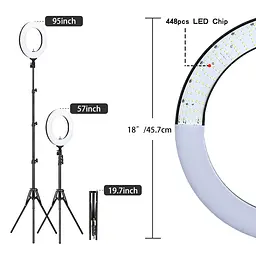 Тримач із кільцевим освітленням GRAND 18" ZM448 180cm Tripod Stand лампа зі штативом - мініатюра 3