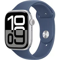 Смарт-годинник Apple Watch Series 10 46mm Silver Aluminum Case with Denim Sport Band M/L (MWWM3) Б/В [155018]