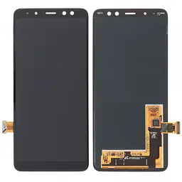 Дисплей Samsung A530 Galaxy A8 2018 чорний, Amoled, оригінал PRC