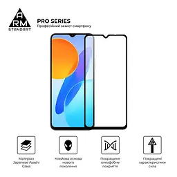 Захисне скло на Honor X6/X6a з олеофобним покриттям, Pro, повне проклеювання, антистатичний і пиловідштовхуючий шар, 9H, самоклеючеся, 2.5D, на весь екран, антистатичний клей, ArmorStandart (ARM69381) - мініатюра 2