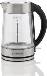 Електрочайник Gorenje 1.7 л 2 200 Вт strix контроль скло нержавіюча сталь kuh0015406 - мініатюра 3