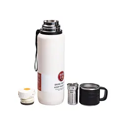 Термос High Bottle 1 л із заварником та фліп кришкою, білий Yiwu HP-14-28W - мініатюра 13