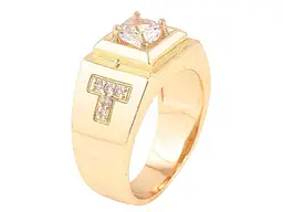 Перстень XUPING Позолота 18K "Фіаніт з візерунком цирконієм" (261112) р.20.5 - мініатюра 2