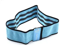 Тканева гумка для фітнесу та спорту PowerPlay 4111 Hip Band M Medium Блакитна (d_76cm) (PP_4111_Blue_M) - мініатюра 4
