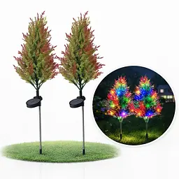 Садовий світильник SunLamp на сонячній батареї — кипарис-ялинка LED RGB, кольоровий, 2 шт.