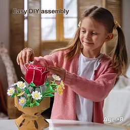 Тривимірна головоломка-конструктор Cubic Fun Flower Bouquet Rose Букет квітів Троянда (W3301h) - мініатюра 5