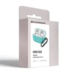Силіконовий чохол для навушників Apple AirPods Pro 3, Hang Case, бірюзовий, ультратонкий захисний кейс товщиною 2 мм, захист від подряпин, пилу та ударів, компактний, з карабіном для кріплення, ArmorStandart (ARM88277) - мініатюра 8