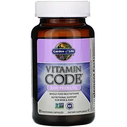 Сирі вітаміни для вагітних Garden of Life RAW Prenatal Vitamin Code 90 вегетаріанських капсул