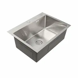 Кухонна мийка Platinum Handmade 600x450x220 (товщина 3,0/1,5 мм корзина та дозатор в комплекті), Нержавіюча сталь - мініатюра 4