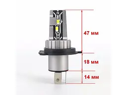 Автолампа Cyclone LED H4 H/L 6000K type 32 v2 - мініатюра 4