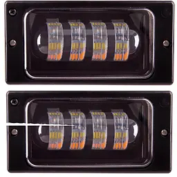 LED Протитуманні фари для Ваз 2110-14 W/Y 12-24V 40W 4LED 3000K 6000K Білий Жовтий Світло 2 шт. (LD-519 L2-WY-LED)