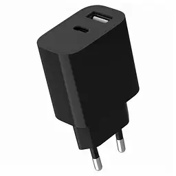Зарядний пристрій Gembird 1xUSB-C + 1xUSB 12W black (TA-UC-2AC12-01-BK) - мініатюра 2