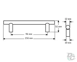 Ручка рейлінгова DC DR 11/096 SS Сталь - мініатюра 3