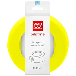 Миска-непроливайка Waudog Silicone, 1 л, жовтий (50798) - мініатюра 4