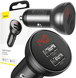 Автокомпонент зарядний і кабель 3-в-1 Baseus Digital Display 24 W 2 usb TZCCBX-0G - мініатюра 8