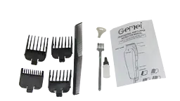 Машинка для стрижки волосся Gemei GM1-1005 з 4 знімними насадками червоний (lp-91051_328) - мініатюра 2
