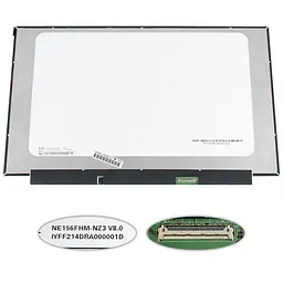 Матриця 15.6 NE156FHM-NZ3 1920х1080, 40pineDP, IPS, 360HZ, LED, SLIM без планок та вушок, матова, роз'єм праворуч знизу для ноутбука