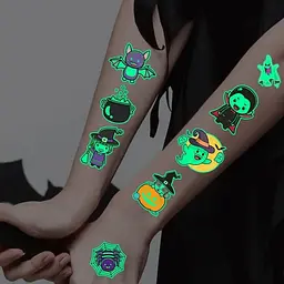 Набір дитячих тимчасових тату Halloween glow kids-tatto-halloween-glow-set-1 - мініатюра 2