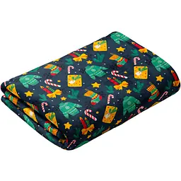 Плед LeLit Новорічний 200x220 см велсофт синій (le2000000324234)