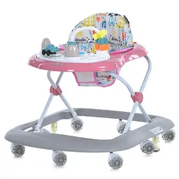 Ходунки дитячі музичні з 8 колесами та стопорами рожеві (ME 1215 Pink)