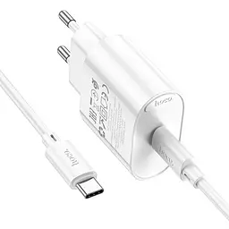 МЗП Hoco C109A Fighter PD20W (1USB-C) + кабель Type-C to Type-C White - мініатюра 3