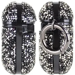 TPU чохол Bling World Rock Diamond для навушників AirPods 1/2 Чорний - мініатюра 3