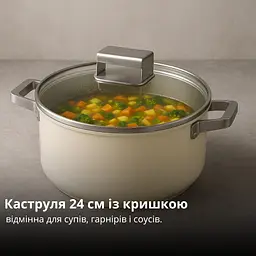 Набір посуду для приготування 5 в 1, вок сковорода 30 см з кришкою, каструля 24 см з кришкою, сковорода 24 см - мініатюра 9