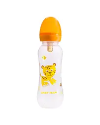 Пляшечка для годування з латексною соскою 0+ Baby team 250 мл Помаранчевий