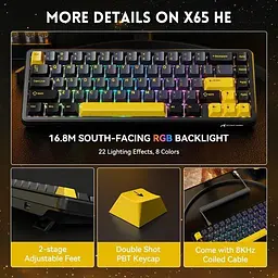 Клавіатура Attack Shark X65 RGB HE Magnetic Switch (AS-6972792470535-SB-UA) Starry Black (G-000004488) - мініатюра 6