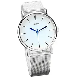 Наручний годинник жіночий Geneva Steel Silver Сріблястий (800)