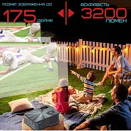 Домашній проектор міні wifi 3200 lumen з динаміком + bluetooth 5.0 cheerlux c9 pro 1920*1080 Cheerlux teh0032285 - мініатюра 5