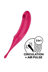 Вакуумний стимулятор клітора з вібрацією Satisfyer Twirling Pro червоний - мініатюра 6