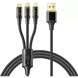 Кабель Mcdodo Amber Series 3 in 1 6A Super Fast Charging Cable 1.2 м CA-3330 Чорний