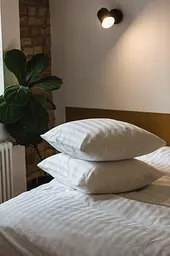 Комплект наволочок Ecotton 70х70 см зі страйп-сатину 2 шт. готельний білий в полоску 2х2 (20924) - мініатюра 6