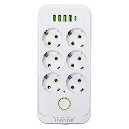 Мережевий фільтр-подовжувач SMART 6 розеток 5 USB 5 метрів, білий Yiwu HP-5-25 - мініатюра 10