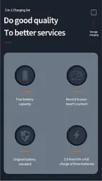 Зарядний пристрій Telesin 3 Slots Battery Charger + 2 акумулятори для Hero 9/10/11 GP-BNC-901 [76675] - мініатюра 6