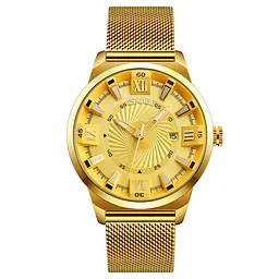 Годинник чоловічий наручний Skmei 9166 Gold white оригінал - мініатюра 6