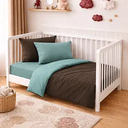 Дитяча постільна білизна MIRSON BABY фланель Menthol/Brown 110х160см (2200012800119) - мініатюра 3