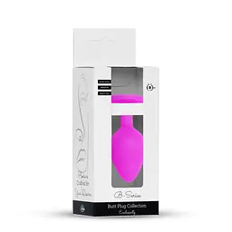 Анальна пробка з кристалом B-Series Silikon Plug Jewellery Pink Medium, 8х3.5 см, рожевий з блакитним - мініатюра 10