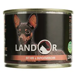 Вологий корм для собак дрібних порід Landor ягня з кроликом 200 г - мініатюра 2