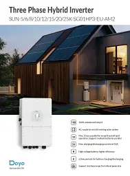 Гібридний інвертор Deye SUN-25K-SG01HP3-EU-AM2 25 кВт для високовольтних сонячних систем з MPPT контролерами - мініатюра 3